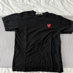 Black Tshirt With Red Chrome Hearts 