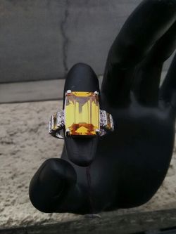 Sterling silver citrine ring size 7