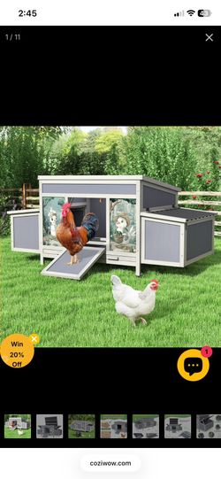 Coziwow 59"L Chicken Coop with Nesting Boxes $179.99