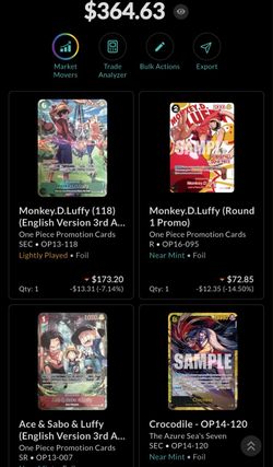 One piece card lot!