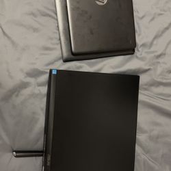 Monitor and 2 Laptops