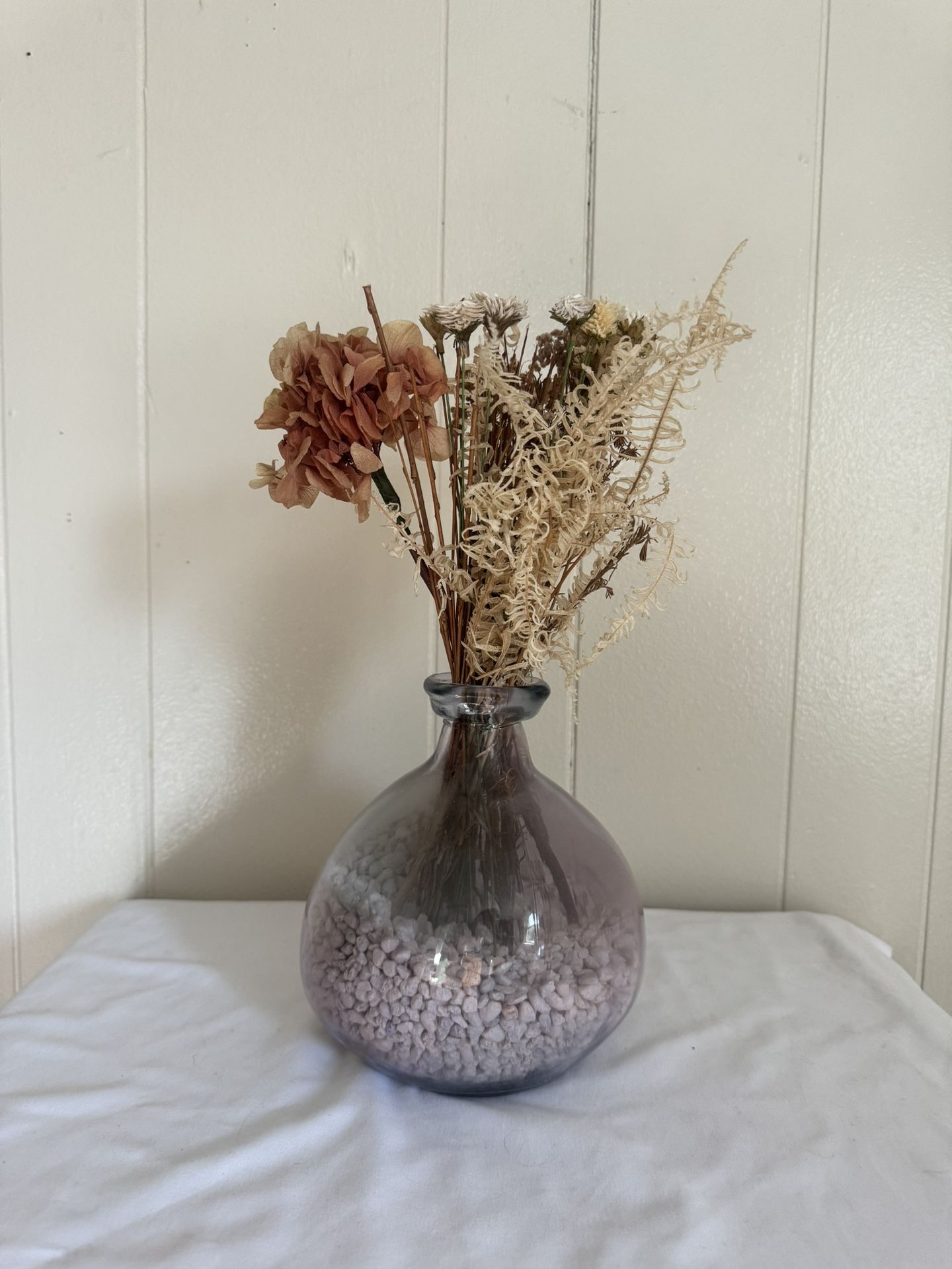 Dried Flowers And Glass Vase