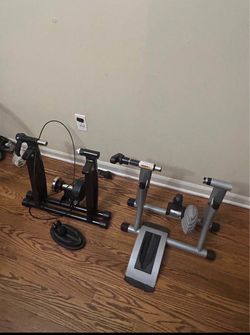 Two indoor bike trainers