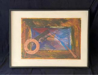 Vintage 1980’s ABSTRACT Jacqueline Dreager Framed Original Mixed Media Art
