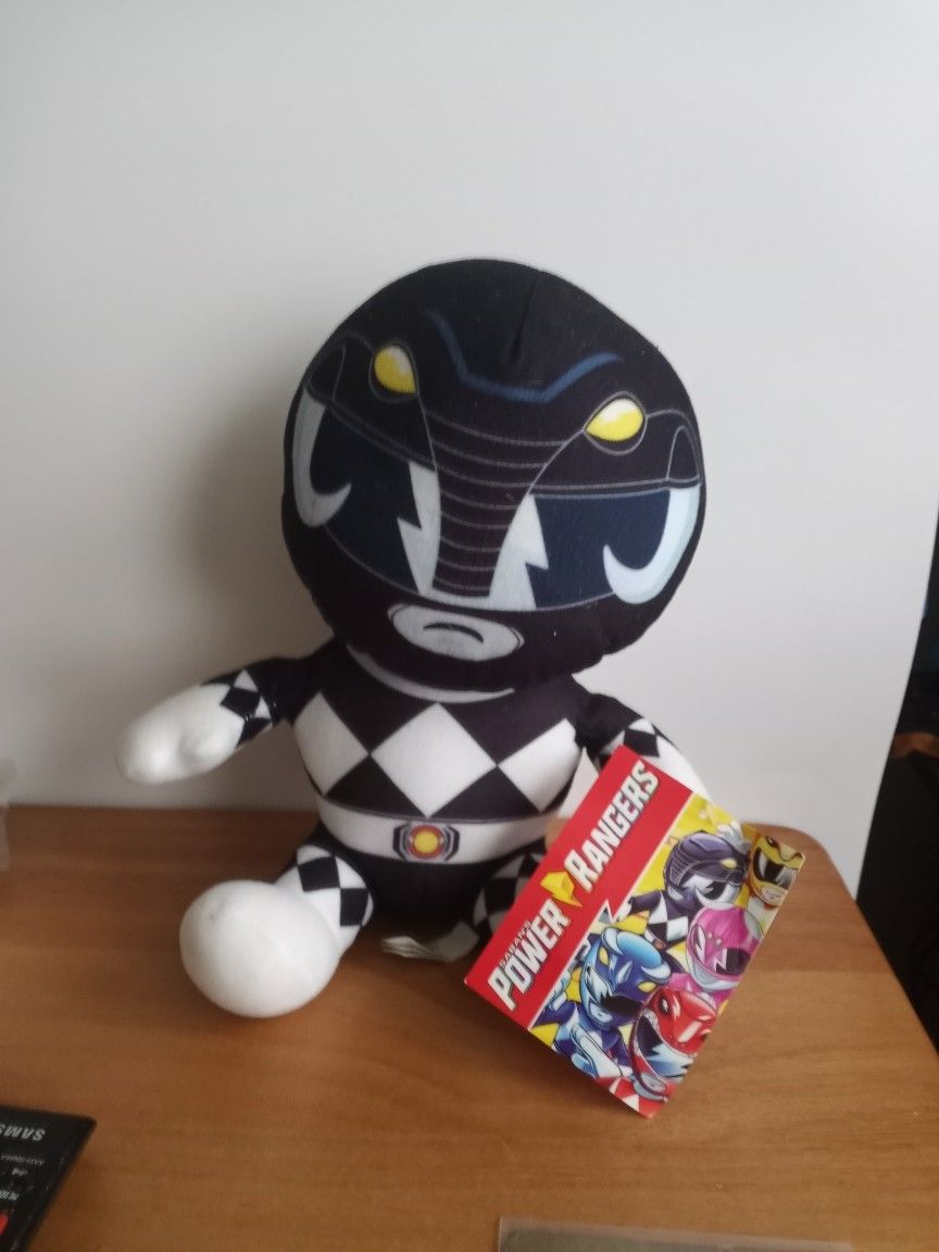 Power Ranger Black and White Stuffed Animal