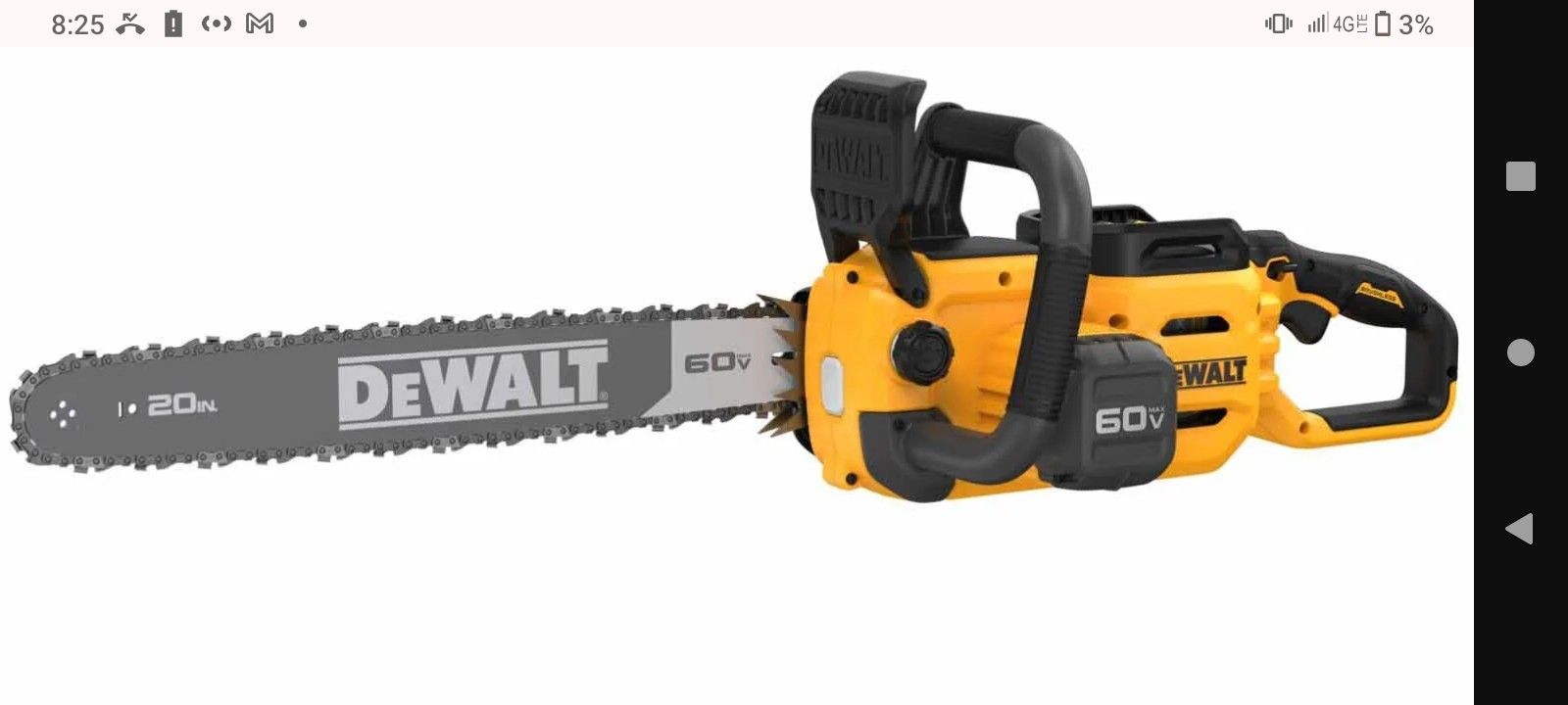 DeWalt Dccs677 Chainsaw 20in 