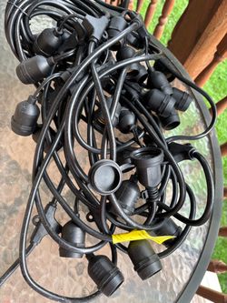 NEW 2 SETS, Bistro Outdoor and Indoor 25 ft. Plug-In LED Globe Bulb 25 String Lights **READ BELOW