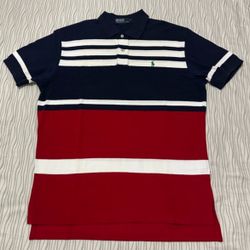Polo Ralph Lauren Golf Shirt Men's Large Patriotic Red White & Blue America