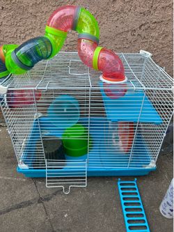 Hamster Cage with Tubes and Accessories