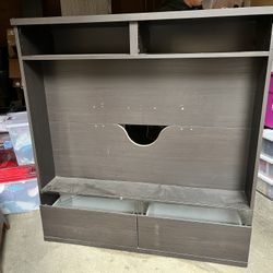 Dark Wood Entertainment Center EXCELLENT <Free>