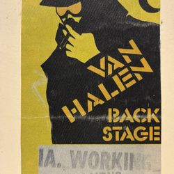 Original Piece of Rock History VAN HALEN Back Stage Pass, 1983., Denver
