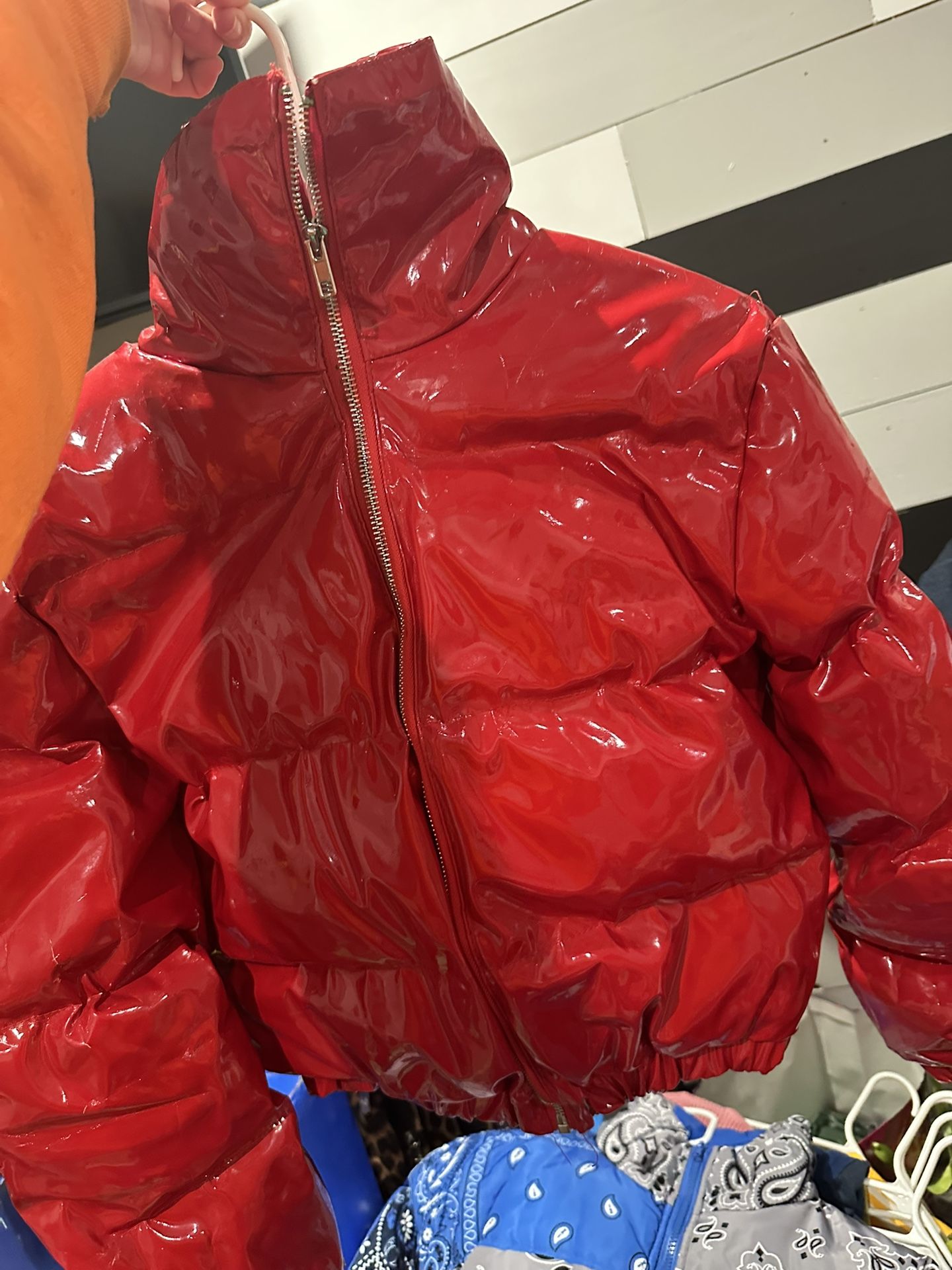 red bubble jacket