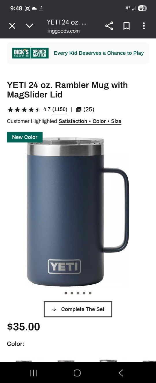 Yeti 24oz. Rambler Mug w MagSlider Lid