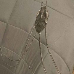 Silver Chest Long Necklace 