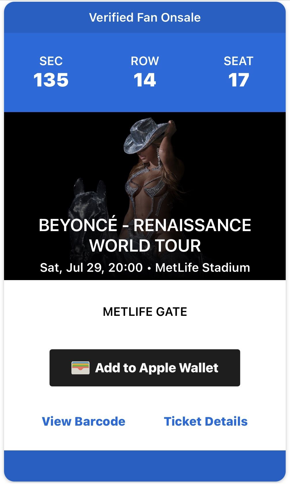 Beyonce Renaissance Tickets 