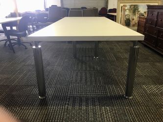 2” thick white conference table 10 feet