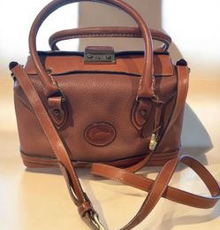 Vintage 1980s Dooney & Bourke leather cognac doctor bag satchel purse