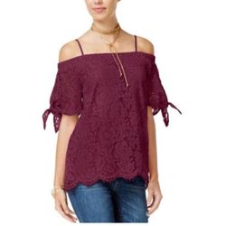 Miss chievous burgundy lace blouse