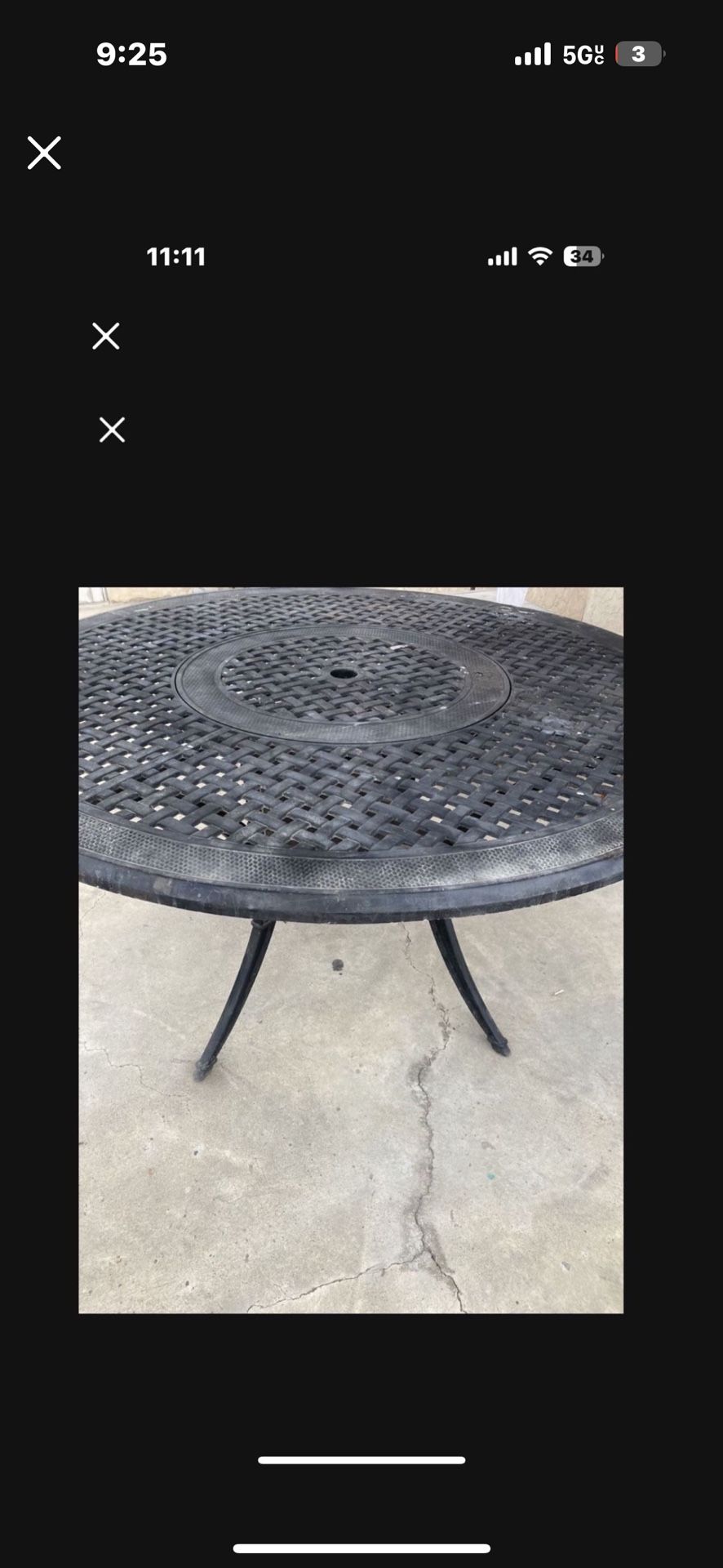 Mesa De Metal Para Patio