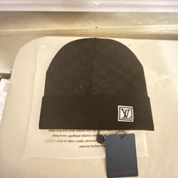 Black Monogram Designer Beanie 