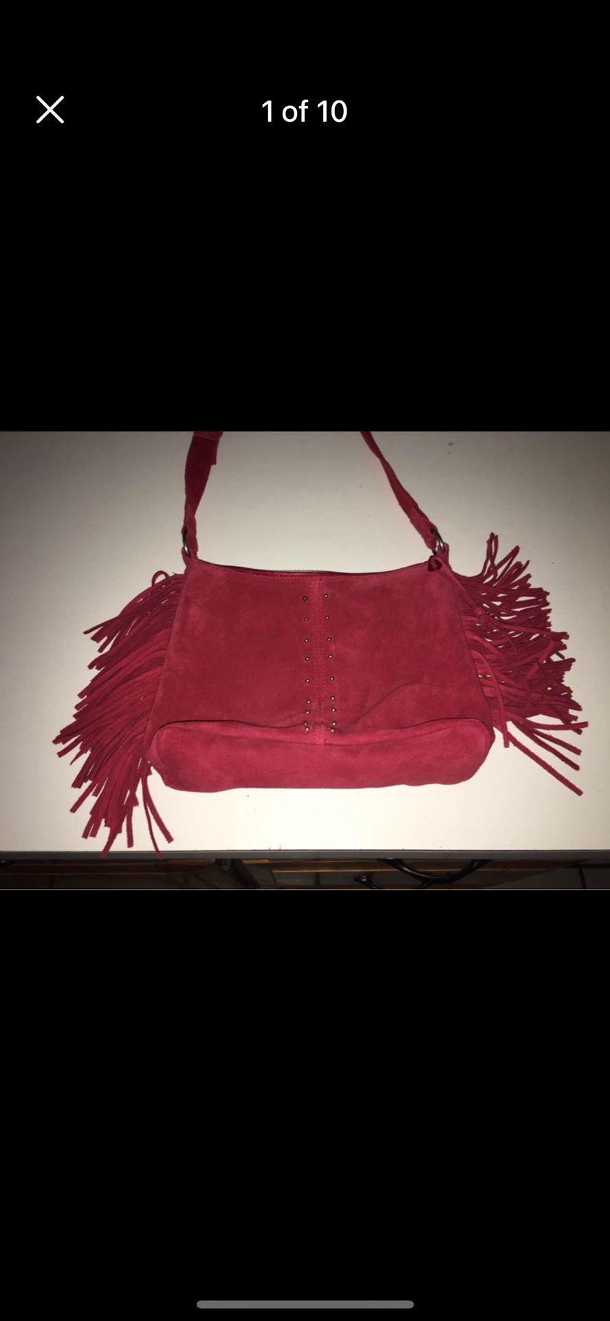 Red Leather Cross Body Purse
