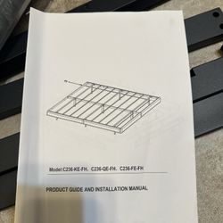 Grey Queen Bed Fame. LEDs Included 