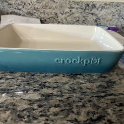 Crockpot Red Stoneware Bake Casserole Oven, Microwave, Oven Safe 13.25" X 9.25"