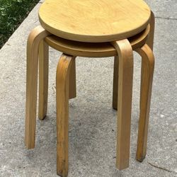 Set Of 2 Bentwood Stools