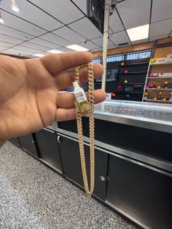 Cz solid 14k Cuban