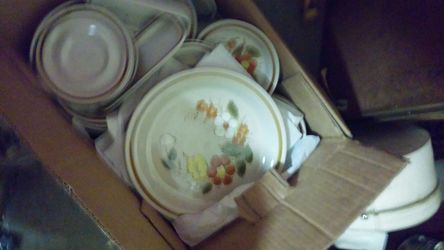 Complete stone ware dish set