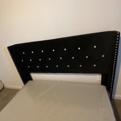 Studded Velvet Queen Frame w/Box Spring