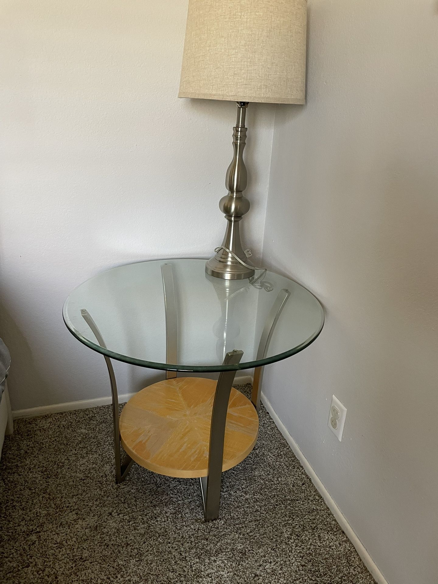Glass Top Side Table