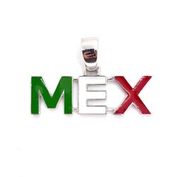 925 Sterling Silver Custom Mexico "MEX" Pendant | Enamel colors 5.6 grams
