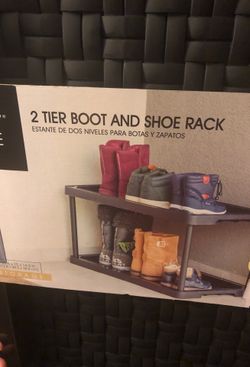 2 TIER BOOT AND SHOE RACKS NEW EASY TO ASSEMBLE ASKING $12 each