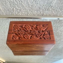Hand-Carved Wooden Decorative Box