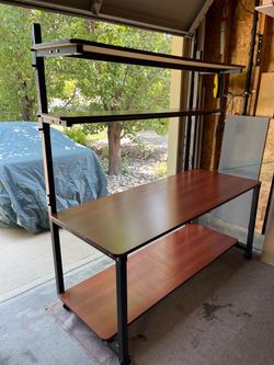 VersaTables LAN72 72” Heavy Duty Computer Workstation / Workbench – Cherry