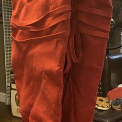 Knee High Red High Heel Boots Like New 