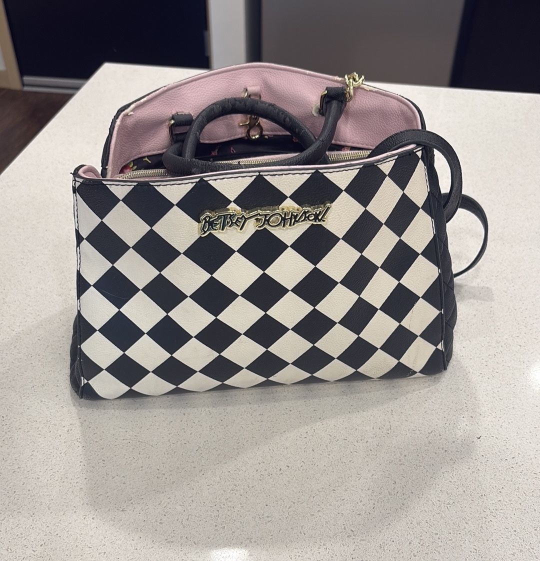 Betsey Johnson Black And White Purse 
