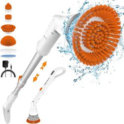 Cordless Spin Cleaning Scrubber With Accessories,  NEW 