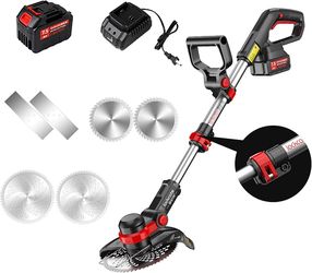 Hand Push Lawn Mower Cordless Lawn Mower, 3 in 1 Electric Lawn Mower Adjustable Telescoping Pole 90° Rotatable 20V7.5Ah Battery