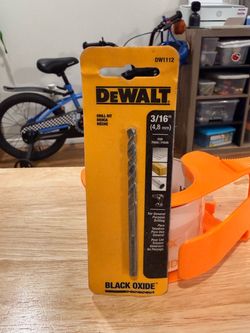 DeWalt DW1112 3/16" Black Oxide Drill Bit