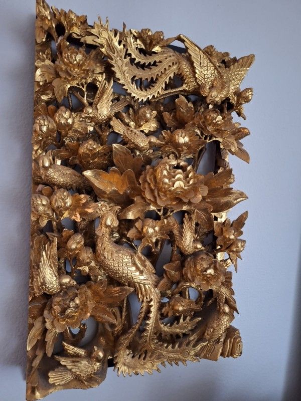 Antique Gold Leaf Wood Carving