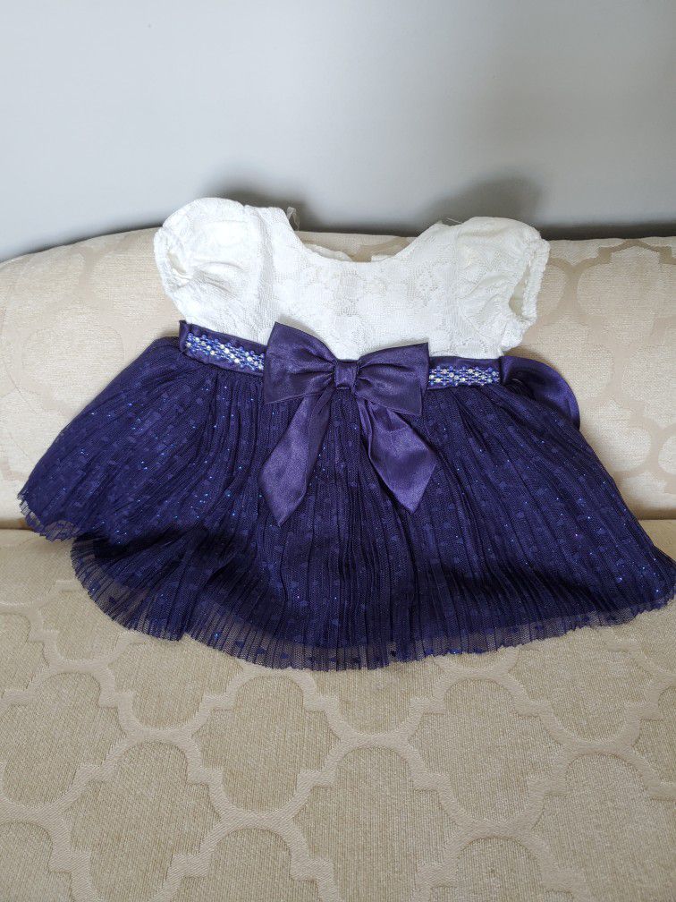 Navy Blue And White Holiday Dress 3 To 6 Months