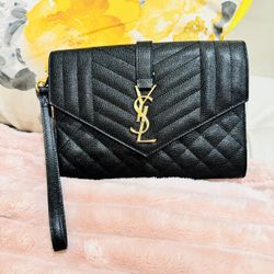 100% Authentic YSL Pouch In Black