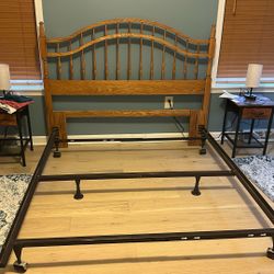 Oak Queen, Size Headboard, And Base