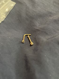 18k Gold Nasal Posts With Diamonds