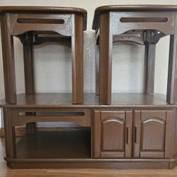 Brown Wooden Coffee & End Tables..