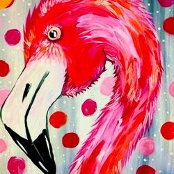 Flamingo Polka Dot Diamond Painting Kit