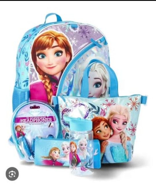 NEW !! BACKPACK π W/ 6 Item's Total. Lunch Bag, π§ Head Phone, Pencil Case, Water Bottle Etc. π At Photos. Cash , Pickup Only