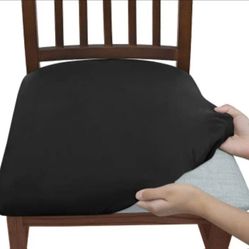 2pc Solid Color Frosted High Elastic Chair Cover